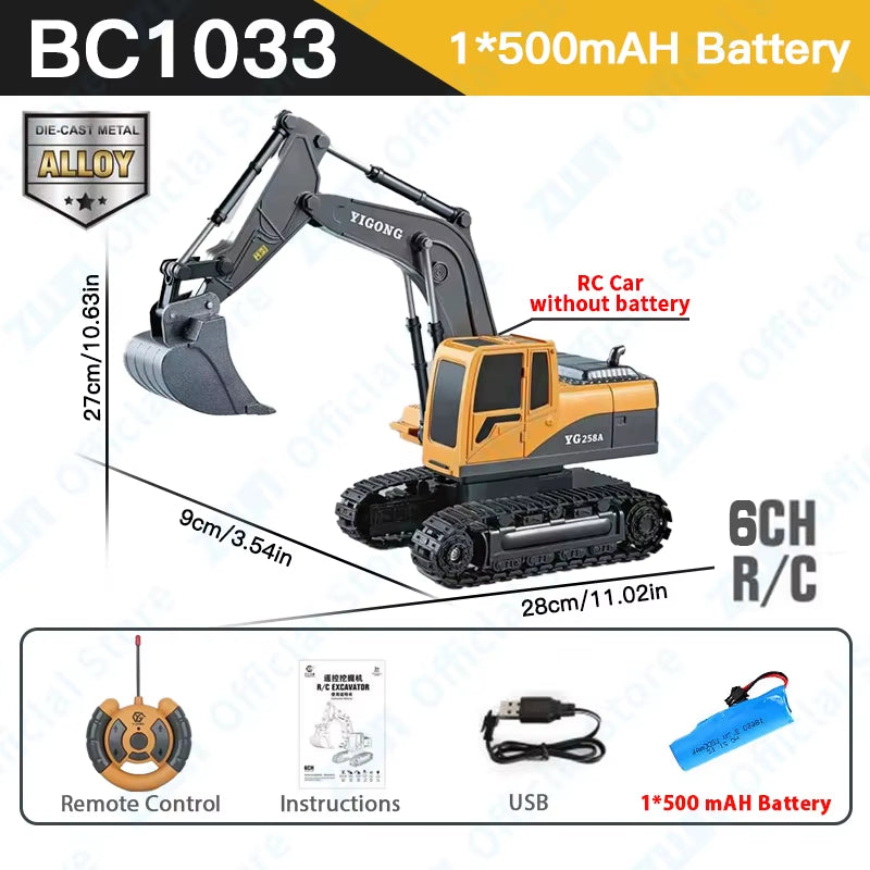 NYHET! 2.4G fjernstyrt gravemaskin dumper RC
