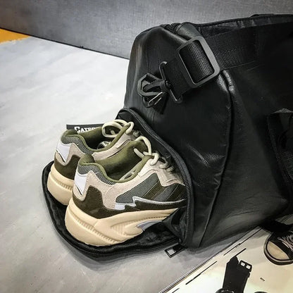 Stylish Leather Gym Bag for Men - Perfect for Fitness, Travel, and Yoga!