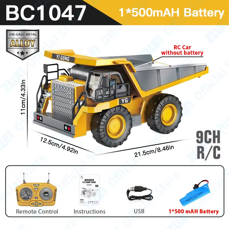 NYHET! 2.4G fjernstyrt gravemaskin dumper RC 