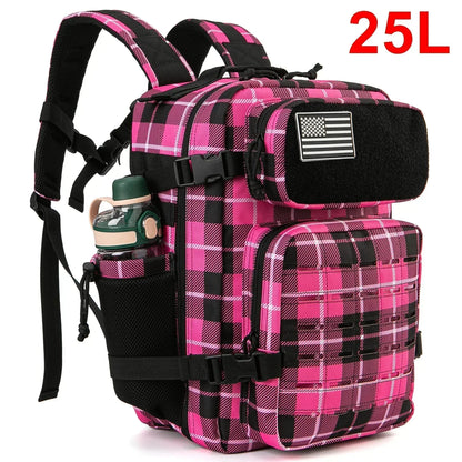 25/45L Women/Men Tactical Backpack School Bag Outdoor Camping Equipment Back Pack Gym Rucksack Treeking with Dual Cup Holder