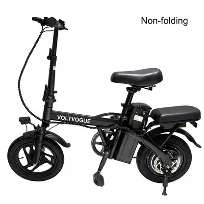 VOLTVOGUE& HQYEX Electric Bike | 750W Peak Power | Top Speed 22 MPH | 14" Pneumatic Tires | 22–40 Mile Range | Dual Seat | Single Brake Lever | Height Adjustable Seat
