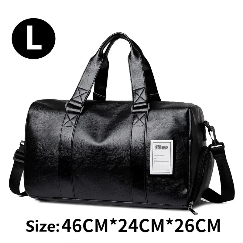 Stylish Leather Gym Bag for Men - Perfect for Fitness, Travel, and Yoga!