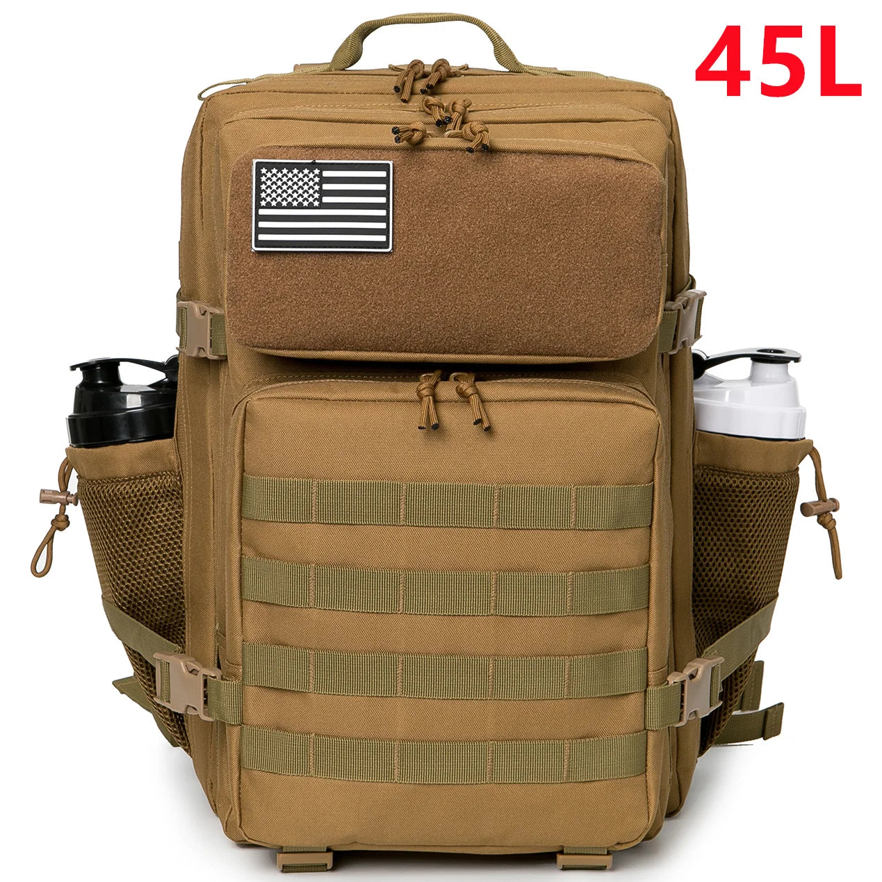 25/45L Women/Men Tactical Backpack School Bag Outdoor Camping Equipment Back Pack Gym Rucksack Treeking with Dual Cup Holder