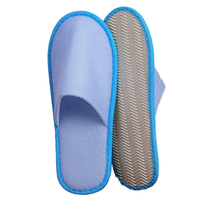 1Pair Women Men Disposable Slippers White Black Non-Slip Hotel Bathroom Slippers Travel Disposable Cotton Home Hospitality Shoes