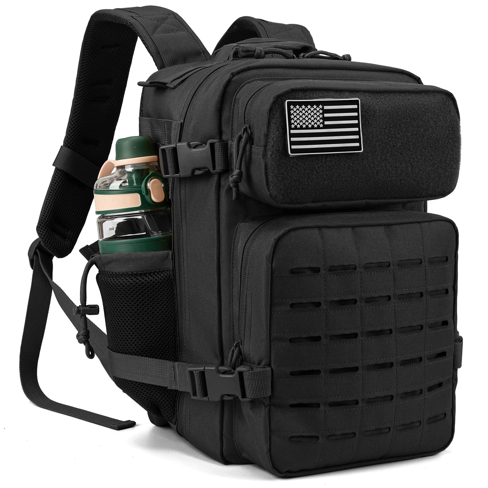 25/45L Women/Men Tactical Backpack School Bag Outdoor Camping Equipment Back Pack Gym Rucksack Treeking with Dual Cup Holder