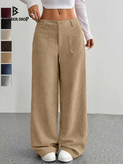 Revolutionary Comfort: Multi-Pocketed Wide-Leg Trousers for Ultimate Relaxation!